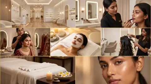 GlowAura Premium Beauty Salon & Bridal Services Website website theme preview by ThemeBazar