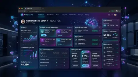 AI Nexus Pro – Premium AI Tools Directory & SaaS Platform HTML Template App and SaaS Templates website theme preview by Them…