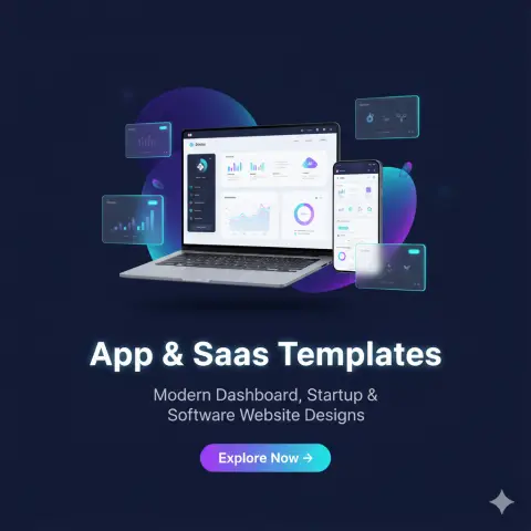 App and SaaS Templates website theme category image by ThemeBazar