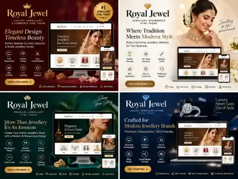 Heritage Luxe – Premium Jewellery Ecommerce HTML Theme featured website theme preview by ThemeBazar