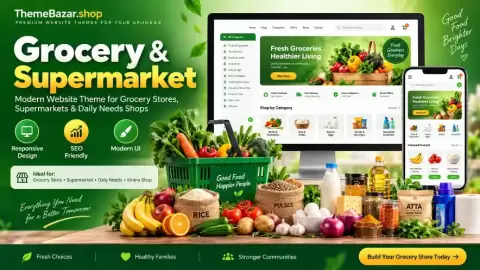 Grocery & Supermarket website theme category image by ThemeBazar