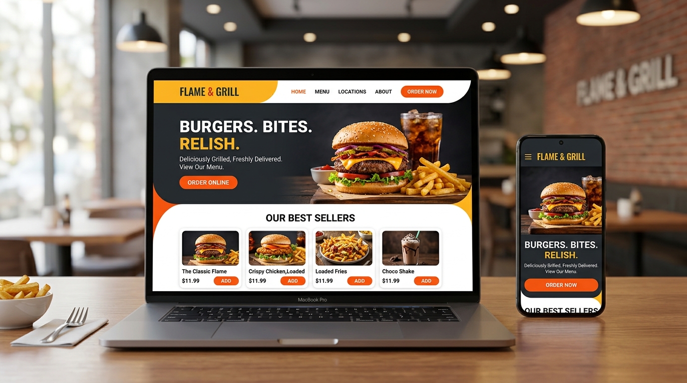 Fastfood Restaurant Template – Modern Responsive Food Website Design