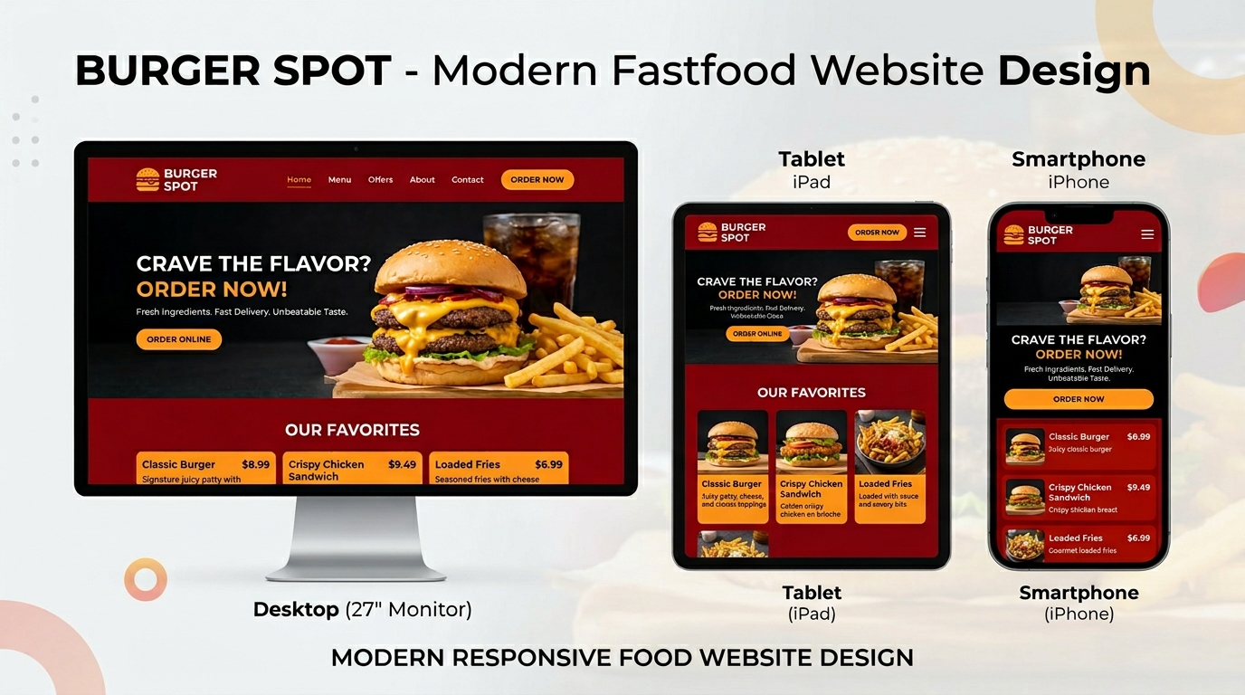 Fastfood Restaurant Template – Modern Responsive Food Website Design