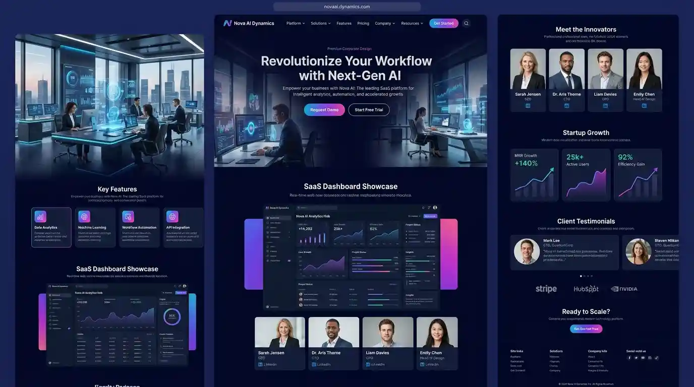 StartupX – Modern Startup Company Website Template website theme preview by ThemeBazar