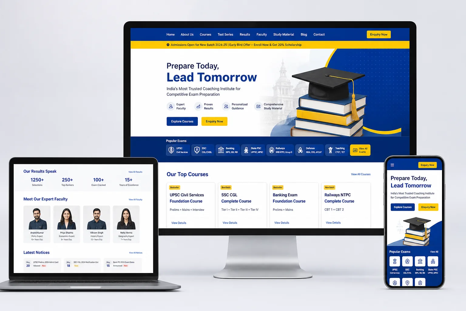 Coaching and Exam templates website theme category image by ThemeBazar