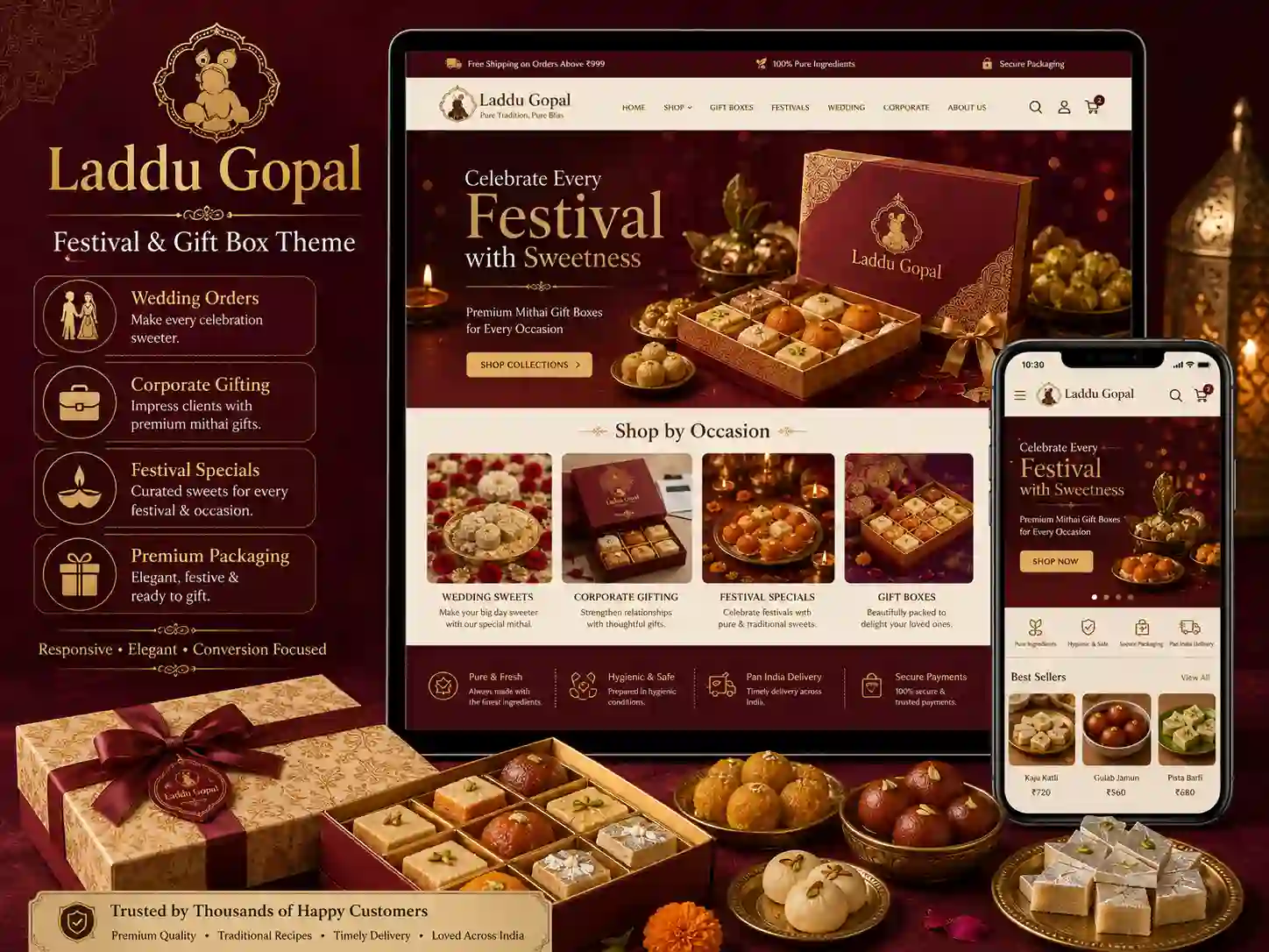 Laddu Gopal – Premium Sweets & Mithai Ecommerce HTML Theme