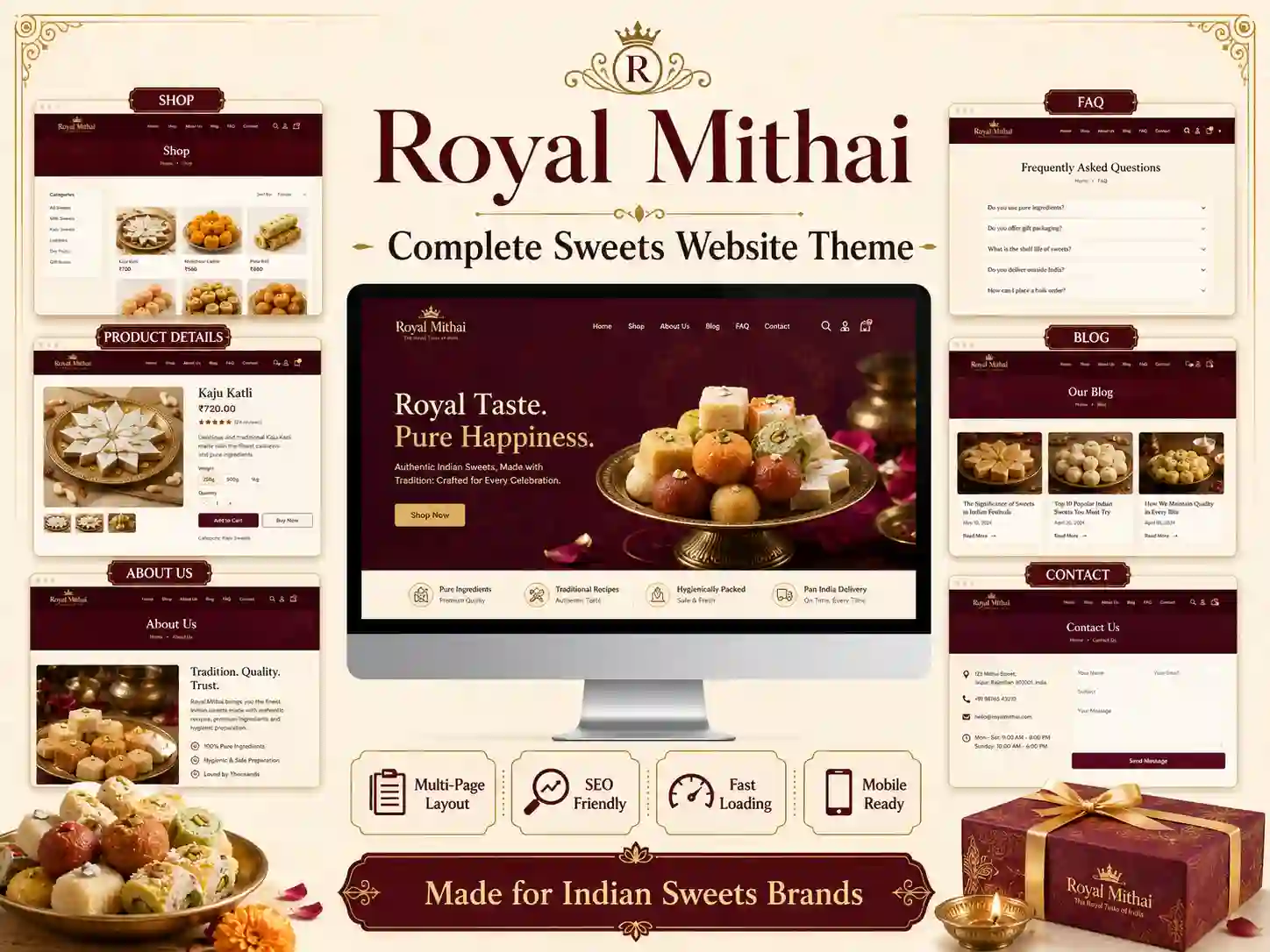Laddu Gopal Pro – Indian Sweet Shop Ecommerce HTML Theme