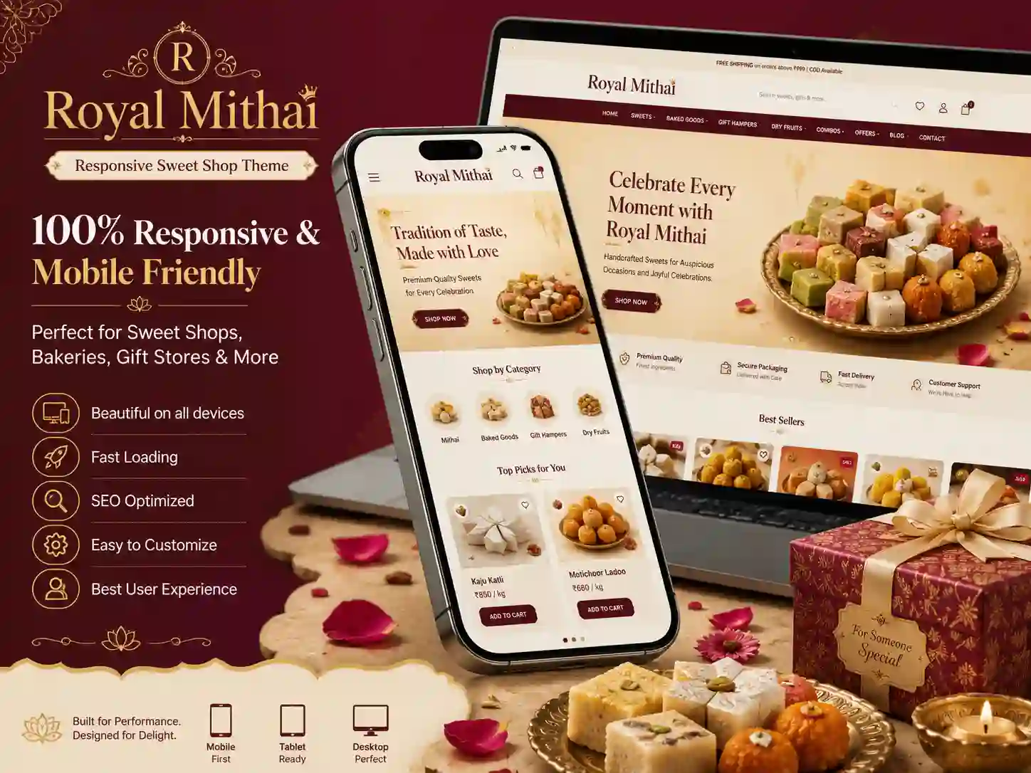 Laddu Gopal Pro – Indian Sweet Shop Ecommerce HTML Theme
