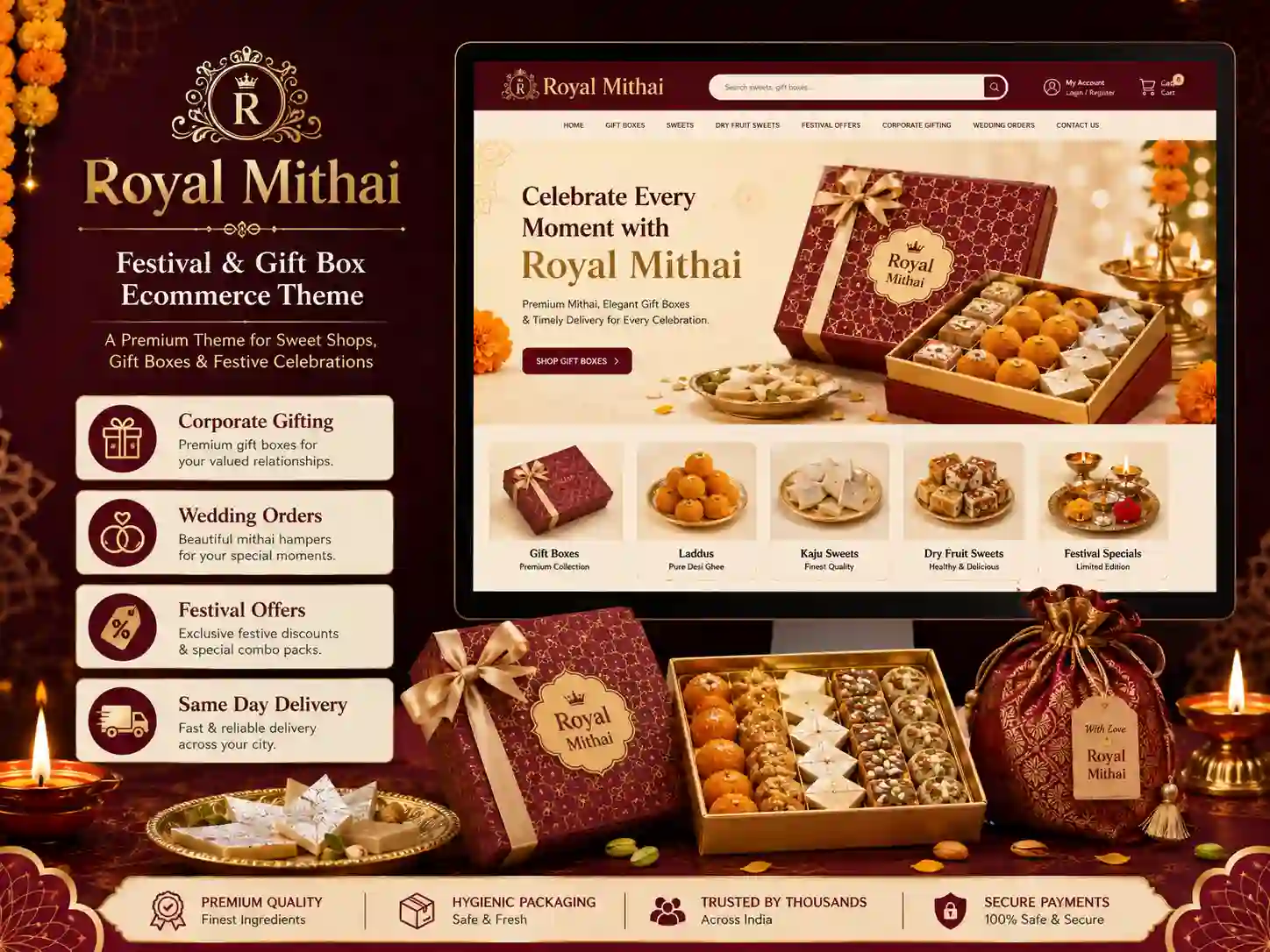 Laddu Gopal Pro – Indian Sweet Shop Ecommerce HTML Theme