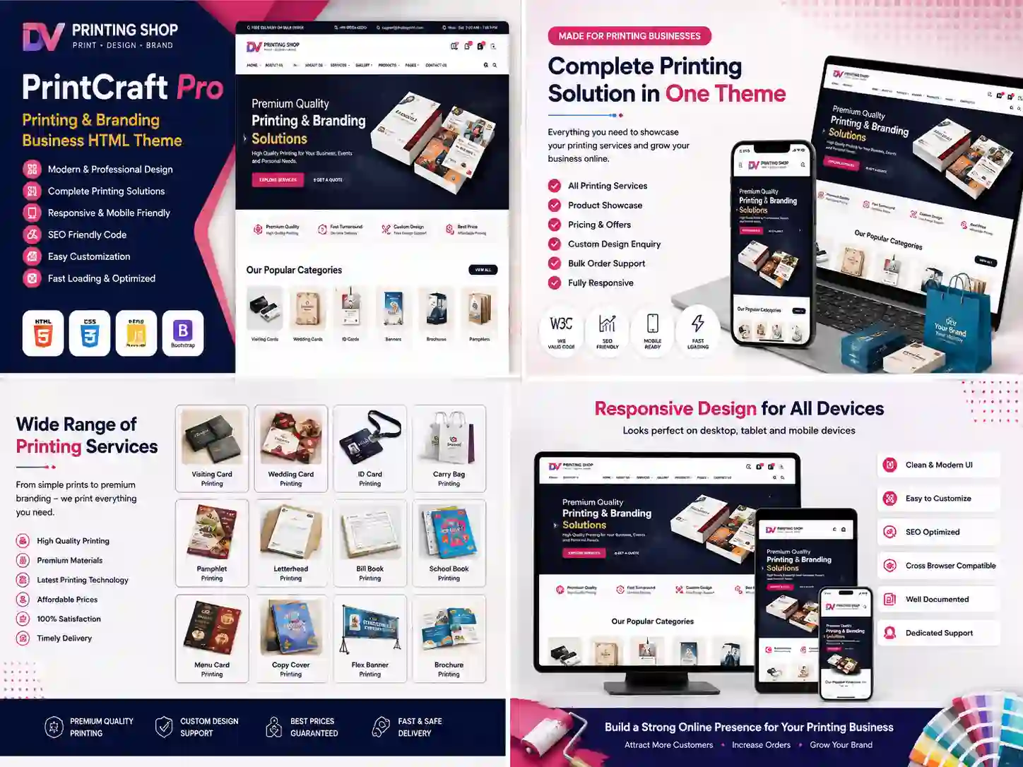 PrintCraft Pro – Printing & Branding Business HTML Theme