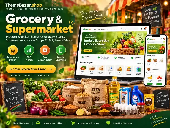 Supermart Pupri – Best Grocery & Supermarket Store in Pupri, Bihar main website theme preview by ThemeBazar