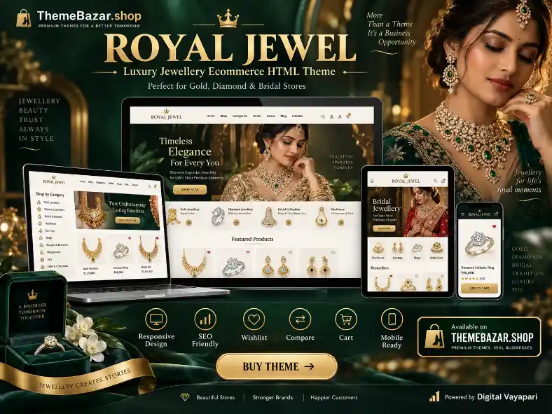 Royal Jewel – Luxury Jewellery Ecommerce HTML Website Theme