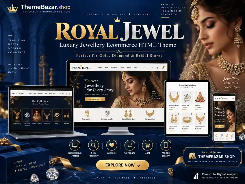 Royal Jewel – Luxury Jewellery Ecommerce HTML Website Theme