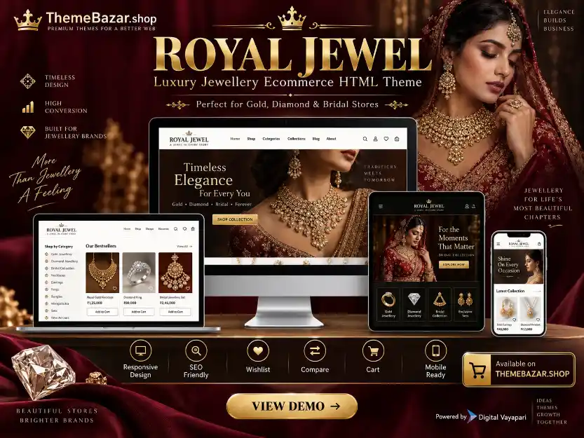 Royal Jewel – Luxury Jewellery Ecommerce HTML Website Theme