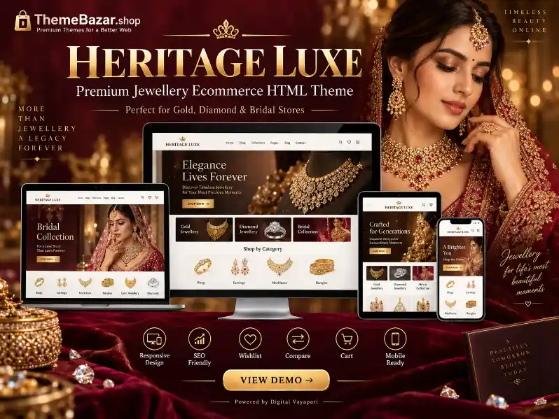 Heritage Luxe – Premium Jewellery Ecommerce HTML Theme
