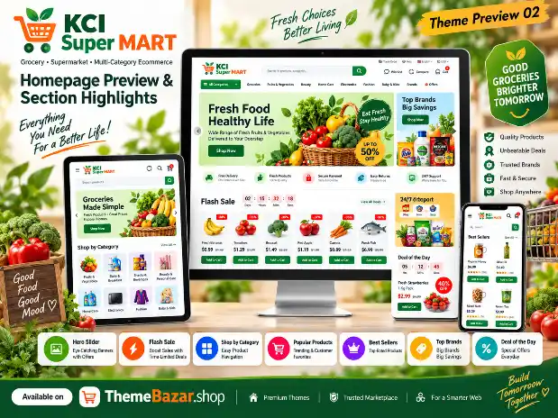 KCI Super MART – Grocery & Multi-Category Ecommerce HTML Theme