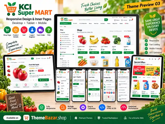 KCI Super MART – Grocery & Multi-Category Ecommerce HTML Theme