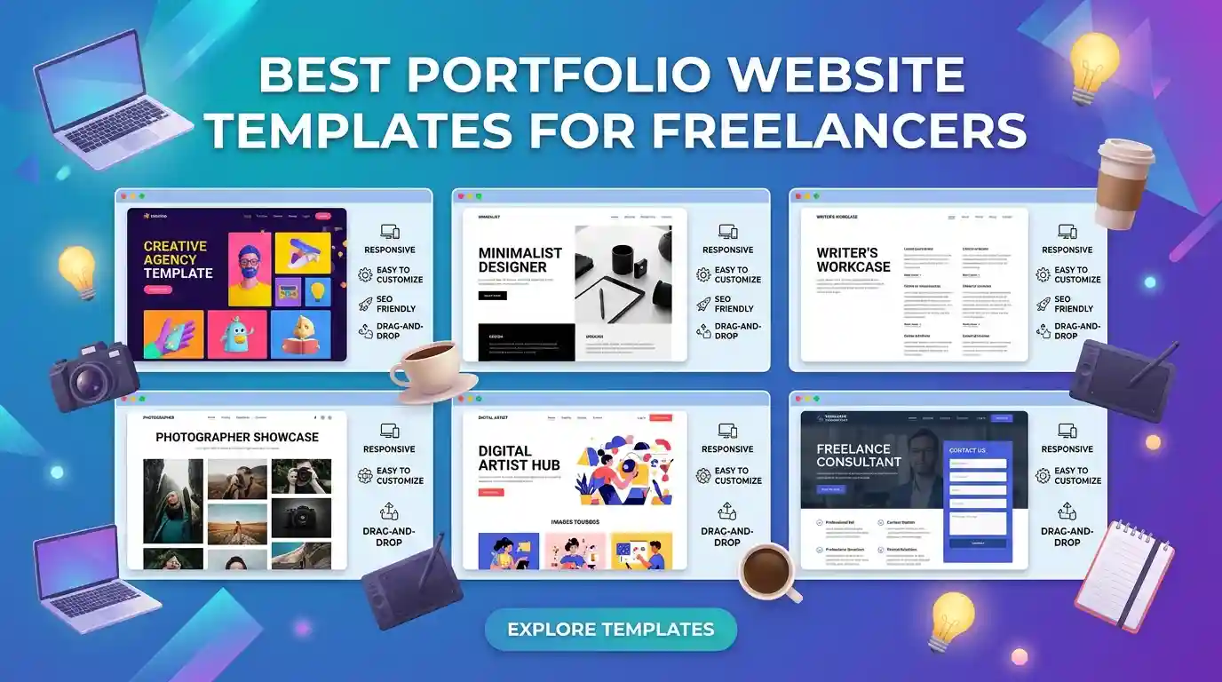 Best Portfolio Website Templates for Freelancers blog article thumbnail by ThemeBazar