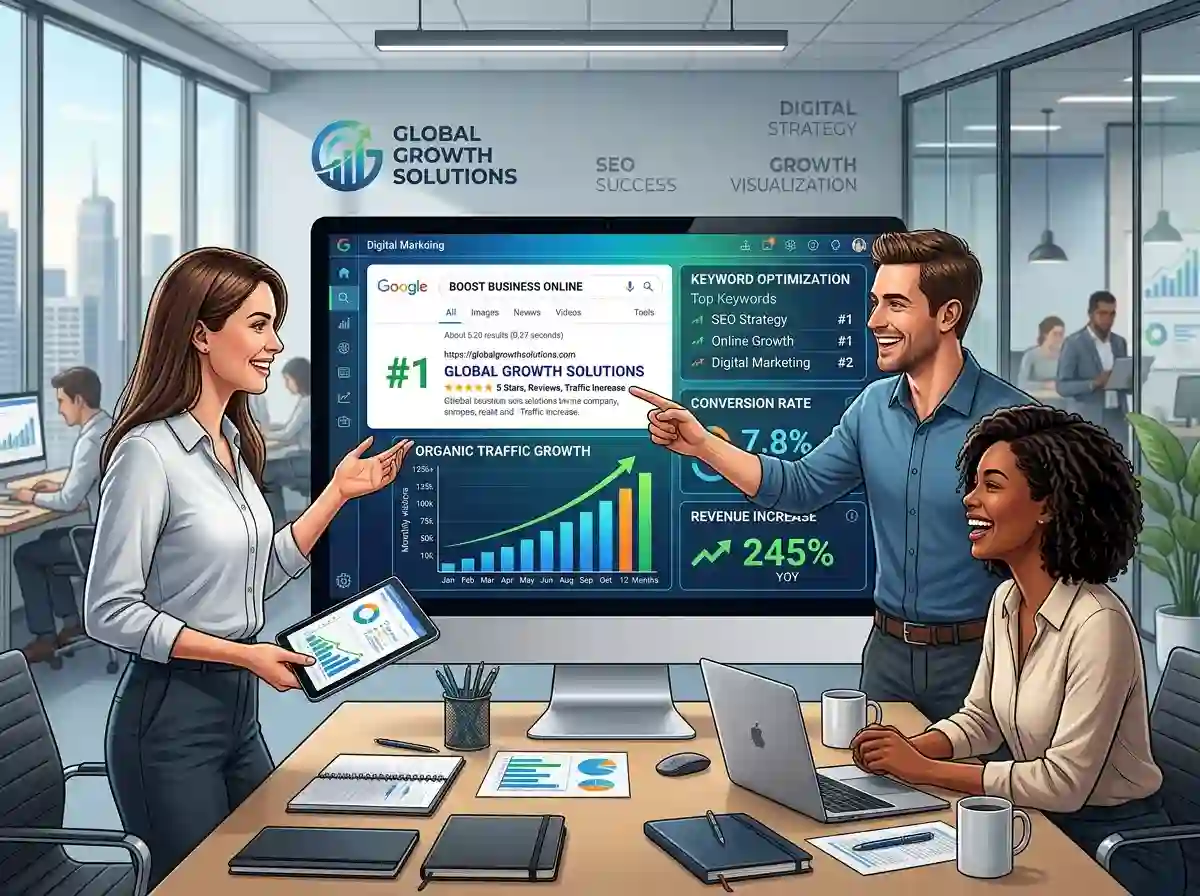 How SEO Helps Businesses Grow Online blog article thumbnail by ThemeBazar