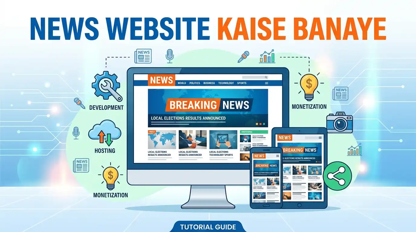 News Website Kaise Banaye: Complete Step-by-Step Guide for Beginners blog article thumbnail by ThemeBazar