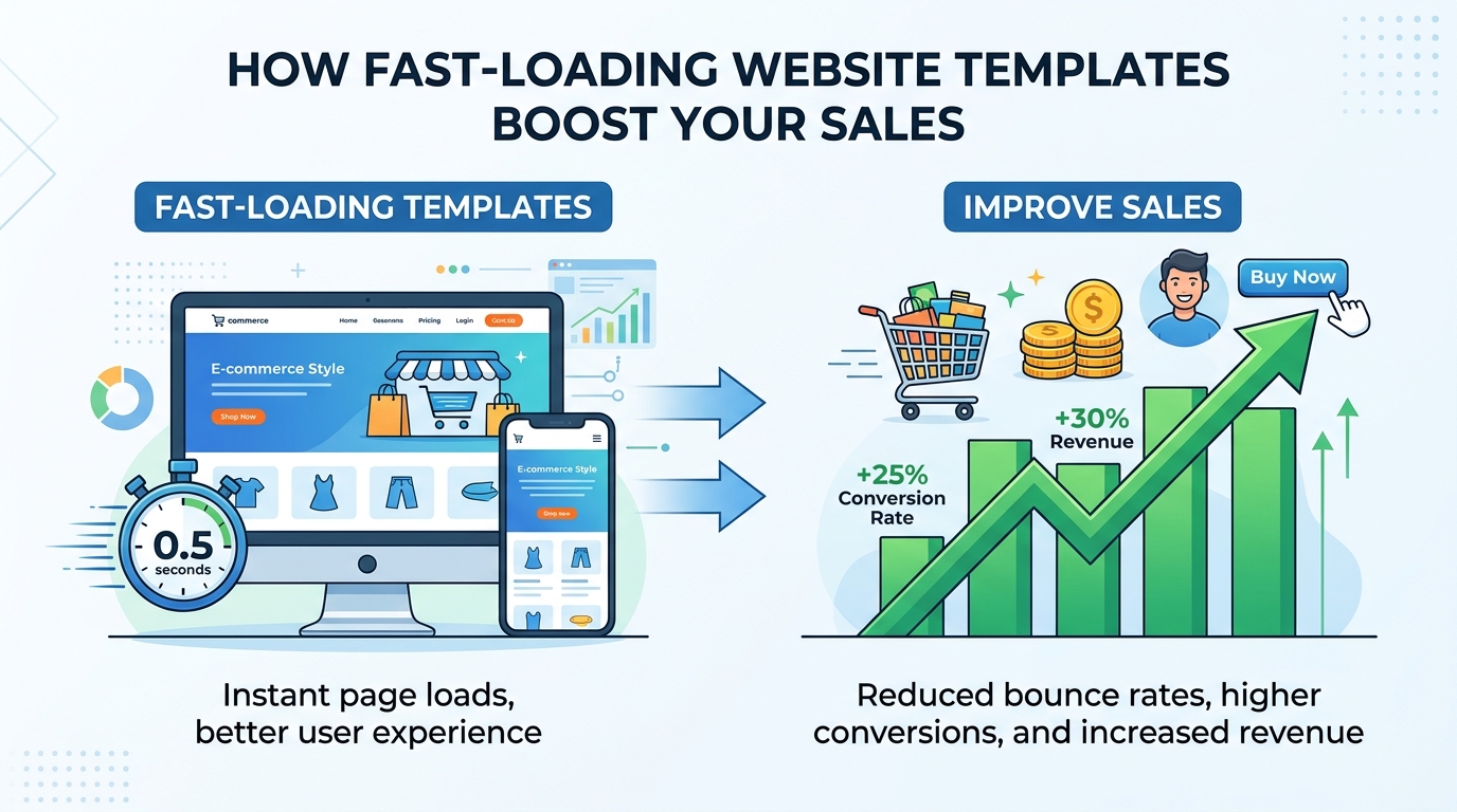How Fast Loading Website Templates Improve Sales blog article thumbnail by ThemeBazar