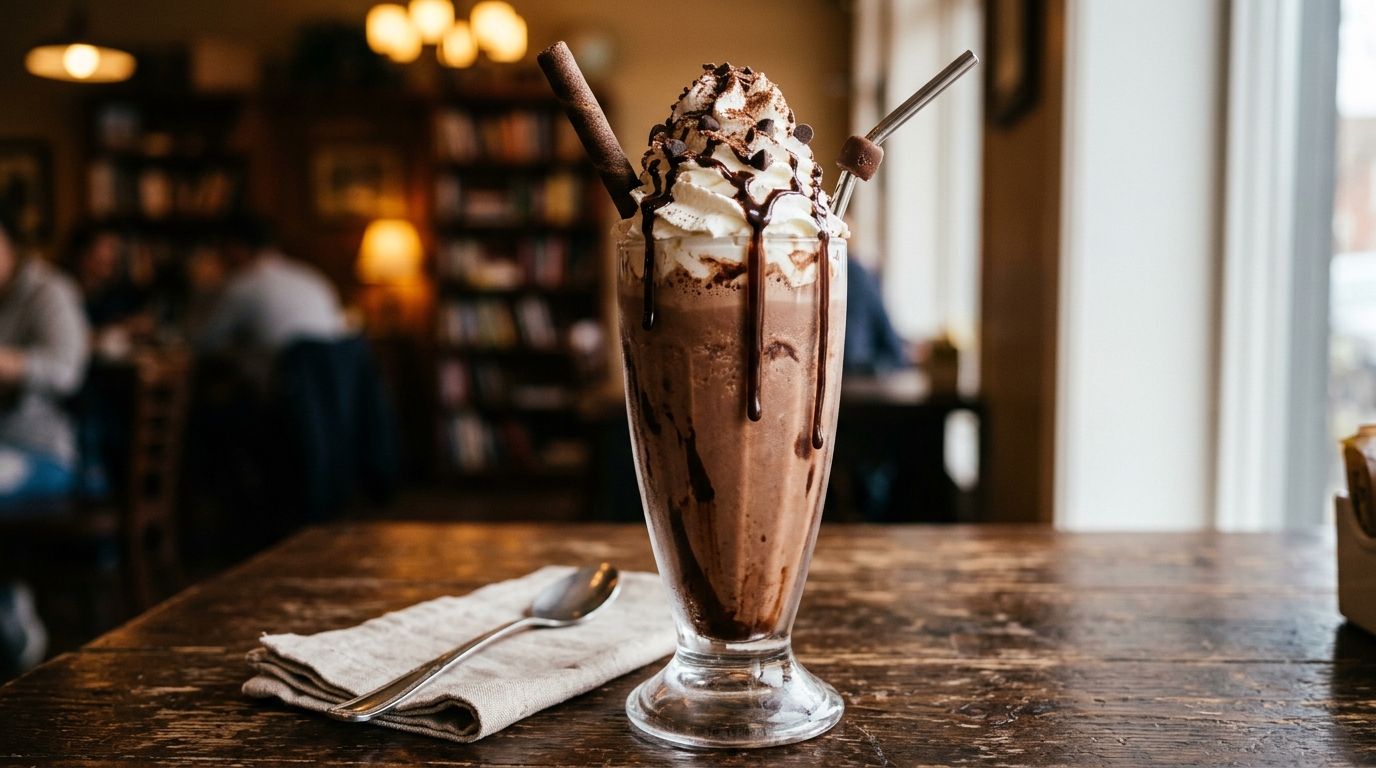 Triple Chocolate Milkshake in tall glass