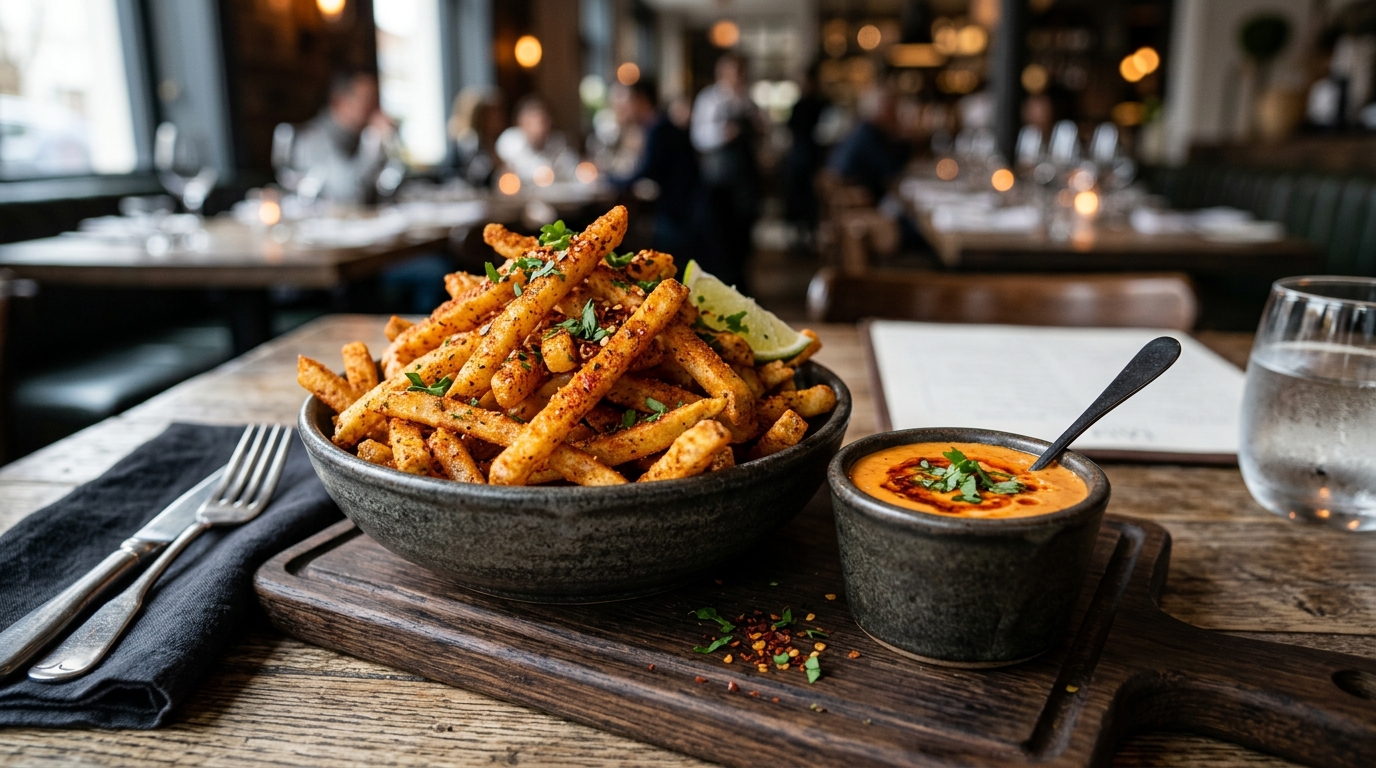 Peri Peri Fries with dipping sauce