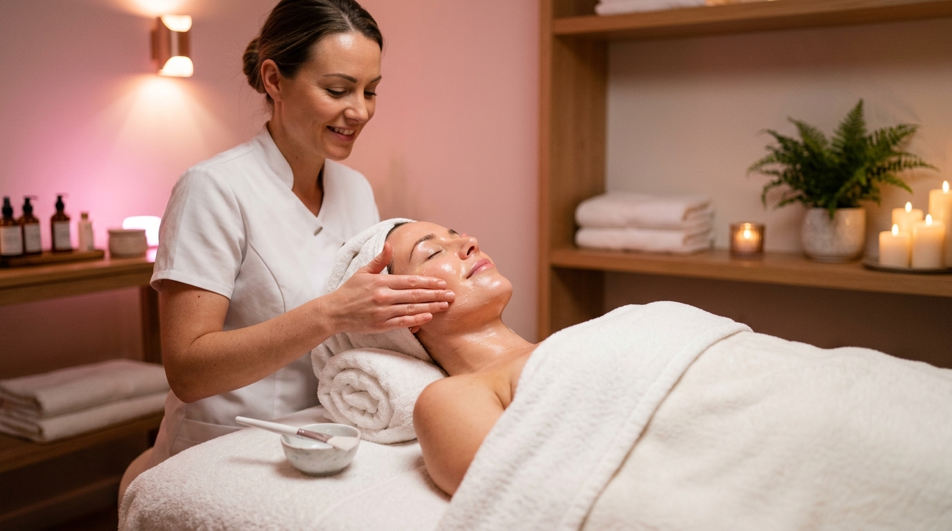 Luxury facial treatment session