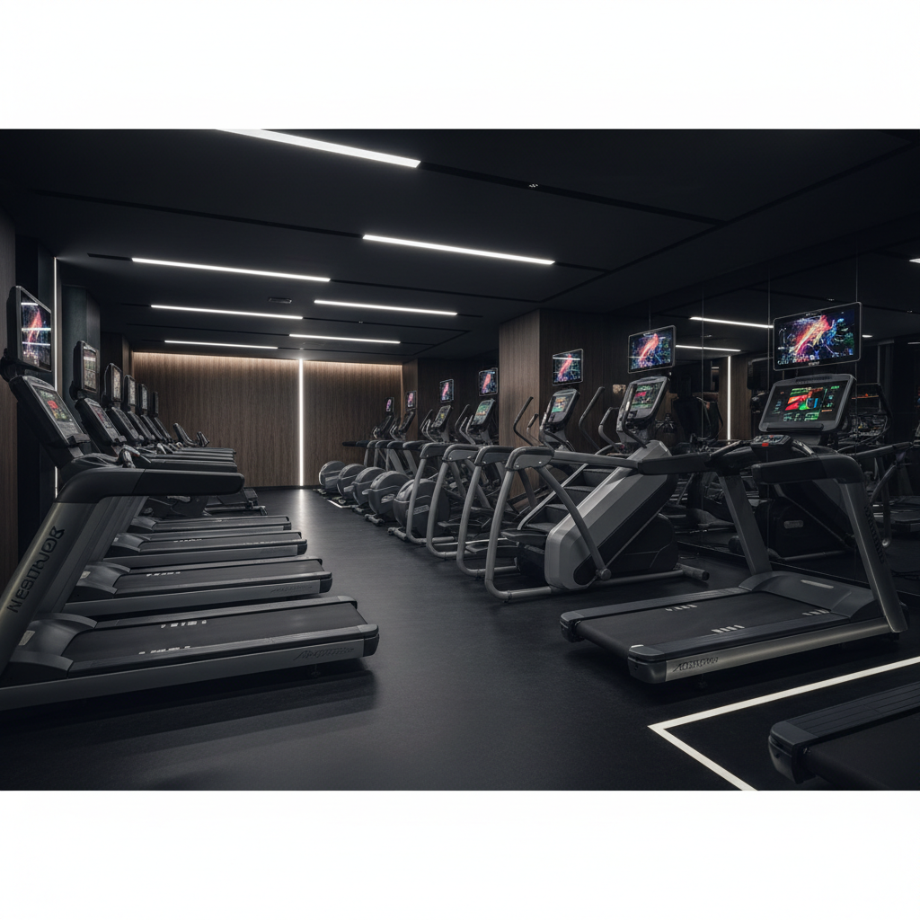 Group workout training area in professional gym