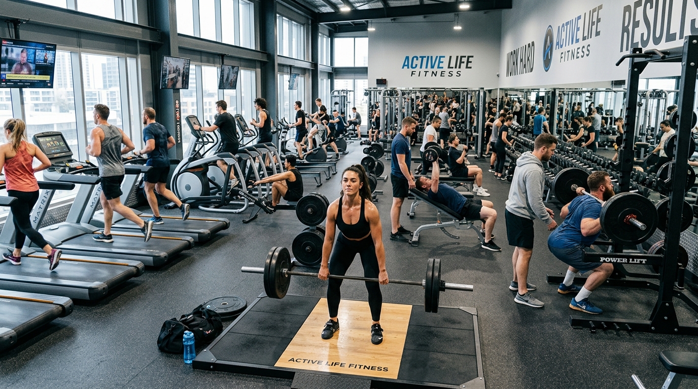 Functional training section inside modern gym