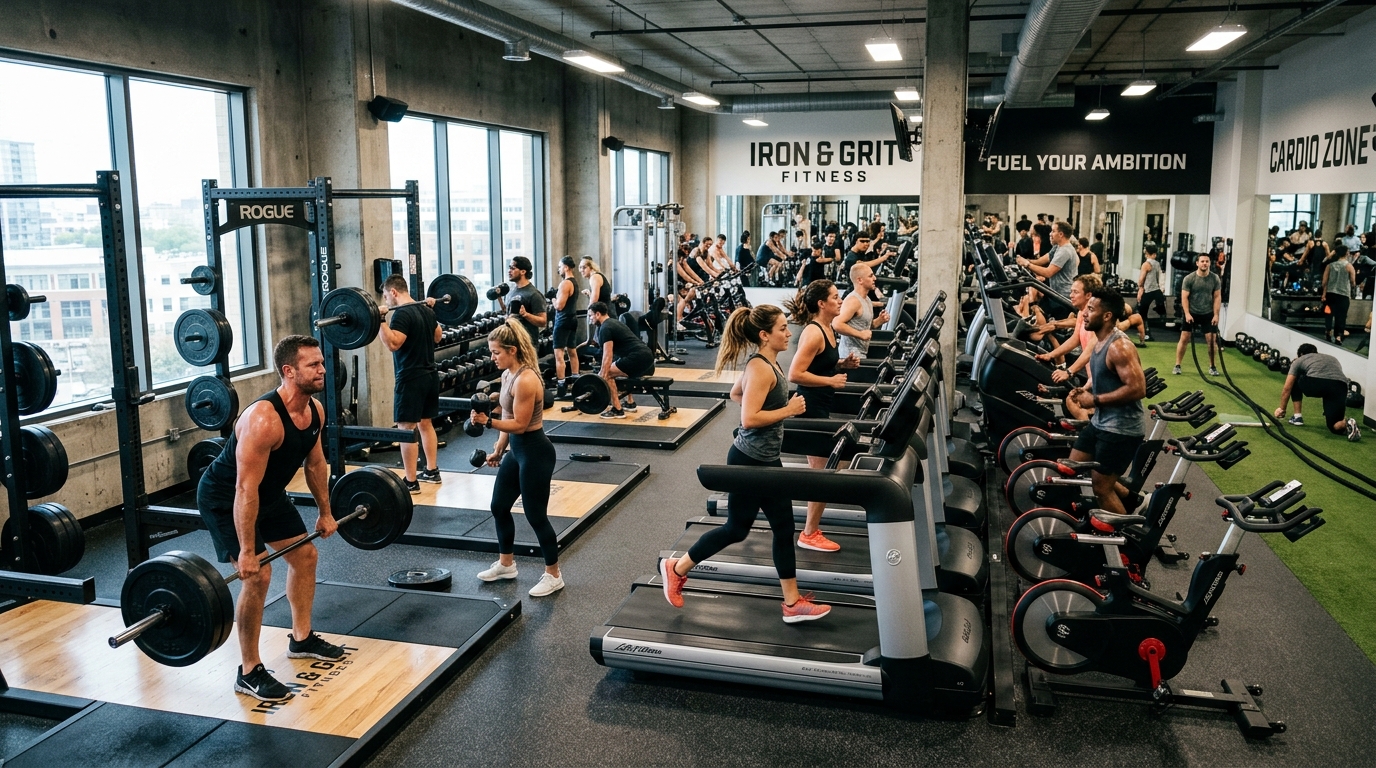 Cardio machines in gym