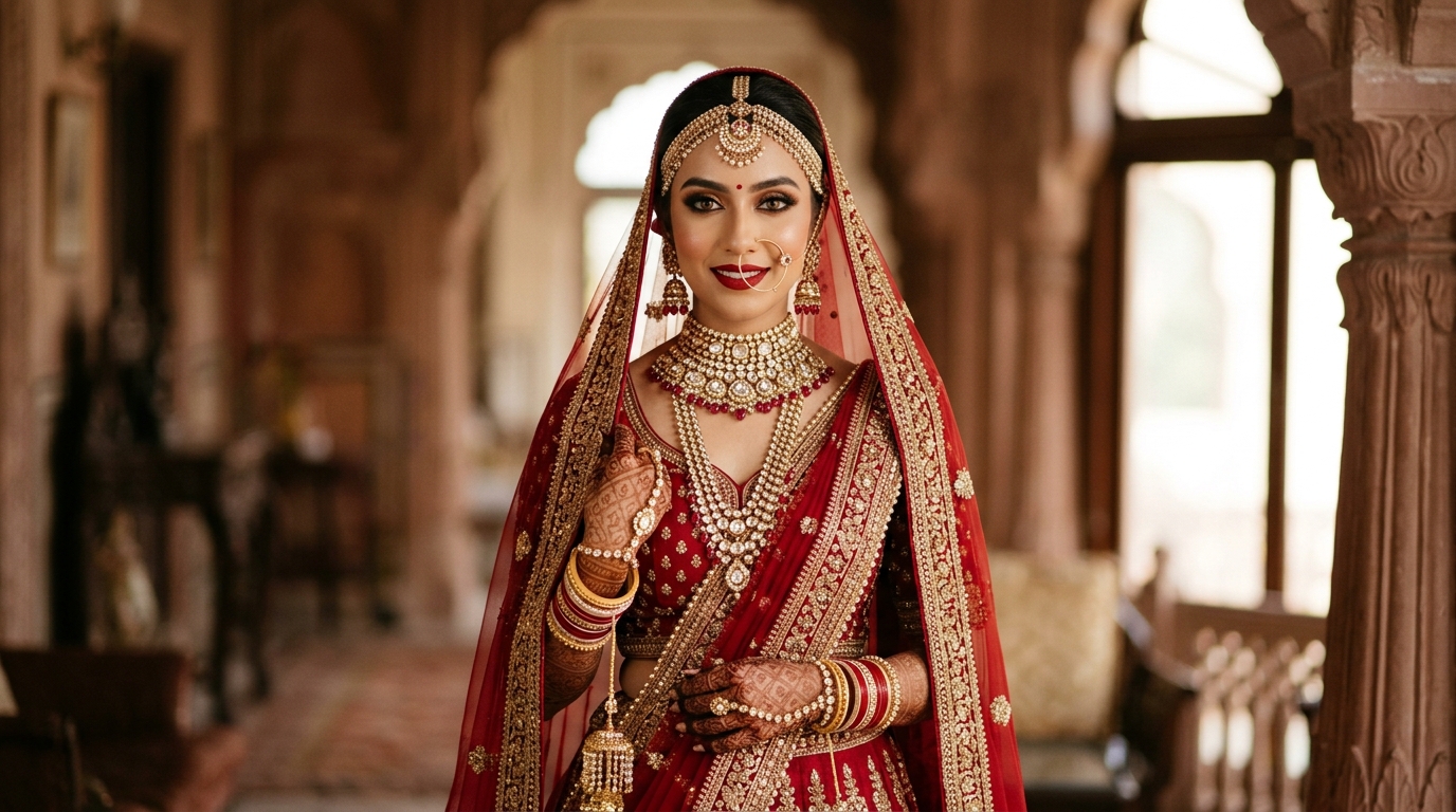 Classic Red Lehenga Glam