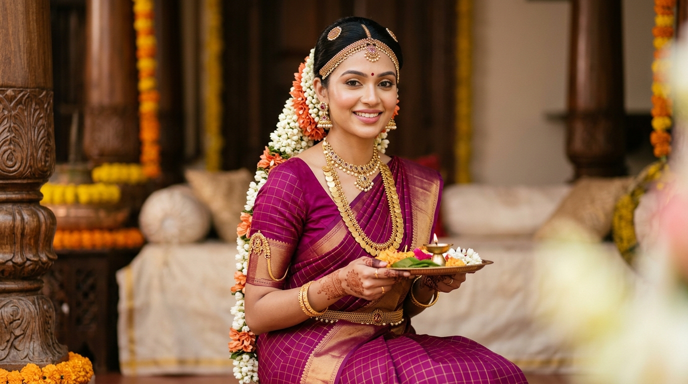 Minimal South Indian Bridal Look